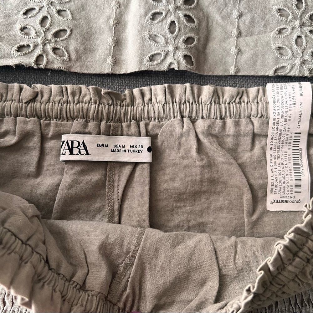 Zara Cream Eyelet Two-Piece Skirt Set - Picture 5 of 8